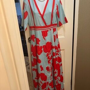Made with ❤️Elegant Red Floral Maxi Dress size s
